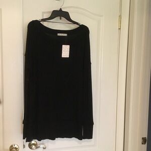 NWT Free People Midnight Black Crew Neck Sweater XS S M L